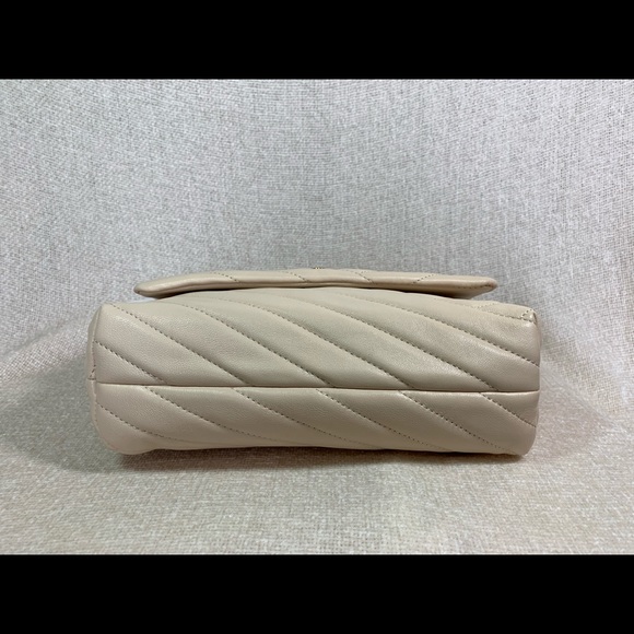 Tory Burch Kira Chevron Cream Leather Small Convertible Shoulder/Crossbody Bag - Picture 5 of 16